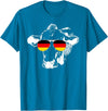 Oktoberfest German Flag Cow Sunglasses Germany Funny Cute T-Shirt - Sapphire Blue