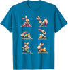 Easter Yoga Bunny Rabbit Spring Celebration Funny Yoga T-Shirt in Sapphire Blue