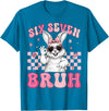 Bunny Rabbit 67 Six Seven Bruh 6 7 Happy Easter Women Girls T-Shirt in Sapphire Blue