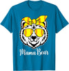 Mama Bear Face Apparel Softball Mama Bear With Sunglasses Bandana Momma Mothers Dy T-Shirt - Sapphire Blue