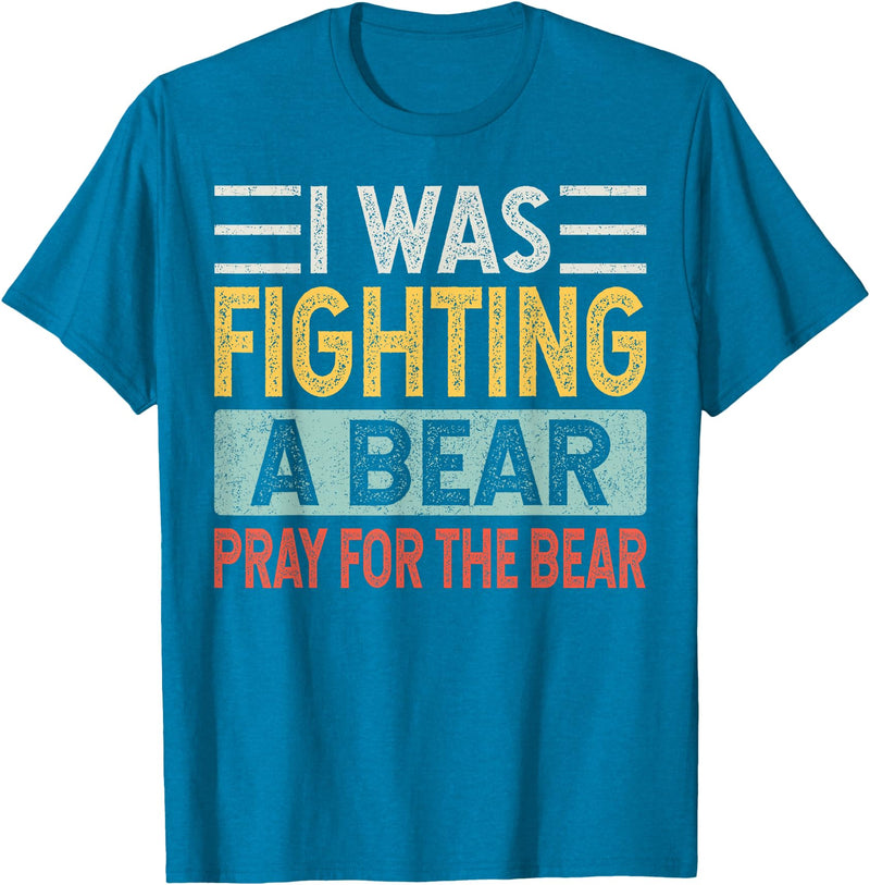 Broken Arms Legs Injury Get Well Soon Recovery Funny Accident Humor Get Well Soon - I Was Fighting A Bear T-Shirt - Sapphire Blue