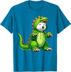 Scary Polar Bear Dinosaur Halloween Lazy Costume Polar Bear Wearing Dinosaur Costume Halloween Cosplay T-Rex T-Shirt - Sapphire Blue
