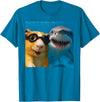 Selfie Guinea Pig and Shark Summer Scuba Diving Funny Guinea Pig Selfie with Shark Ocean Lovers T-Shirt - Sapphire Blue