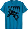 Funny Horse Riding Vintage Graphic Tee Funny Horse T-Shirt - Sapphire Blue