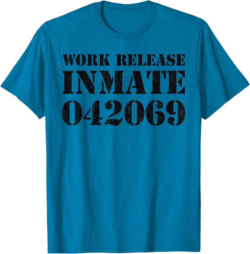 Jail Inmate Costumes by Moxio Orange Prisoner Halloween Costume Work Release Inmate T-Shirt - Sapphire Blue