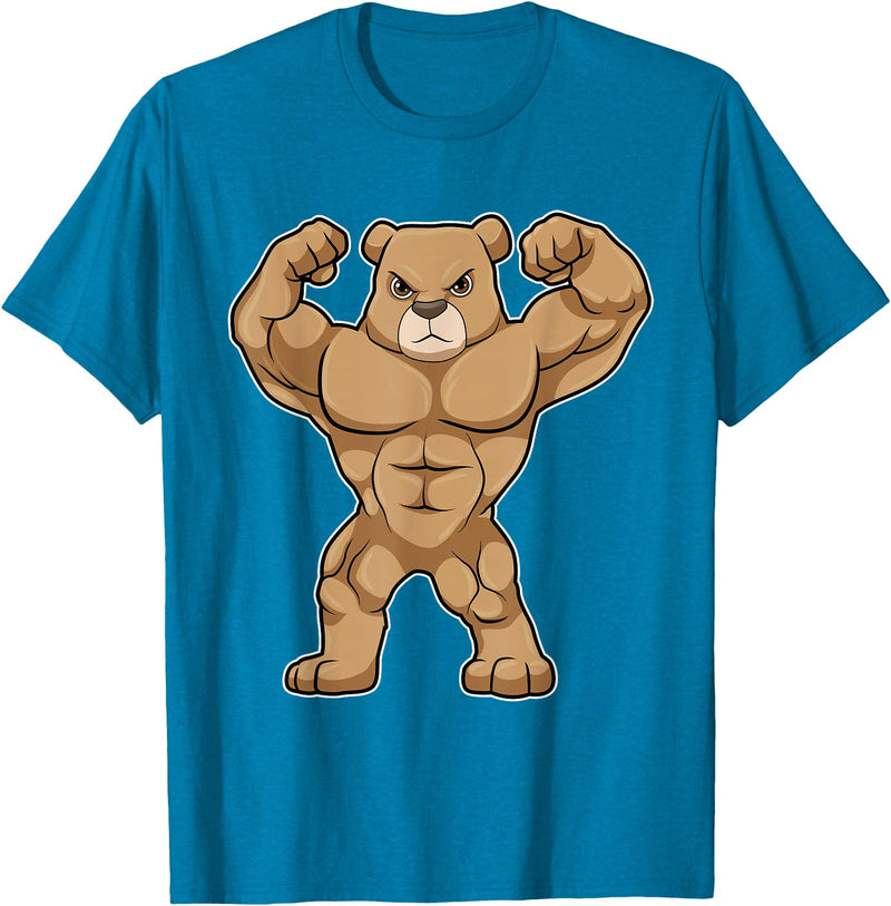 Snabdesign84 Bear Bodybuilder Bodybuilding Sports T-Shirt - Sapphire Blue