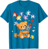 Cute Autism Awareness Puzzle Cute Autism Awareness Bear Colorful Puzzle T-Shirt - Sapphire Blue