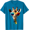 Giraffe Safari Sunglasses Gifts & Designs Giraffe with Sunglasses T-Shirt - Sapphire Blue
