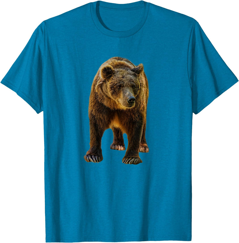 Bear Tees Grizzly Bear Vintage Graphic T-Shirt T-Shirt - Sapphire Blue