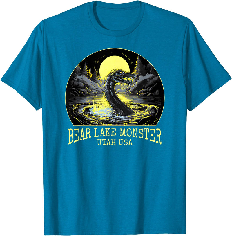 FunWearVm The Bear Lake Monster Cryptid Utah USA Cryptozoology T-Shirt - Sapphire Blue
