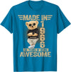 Vintage 60th Birthday 2026 Gifts Men Women 1966 60 Year Old Made in 1966 Teddy Bear 60th Birthday Men Women T-Shirt - Sapphire Blue