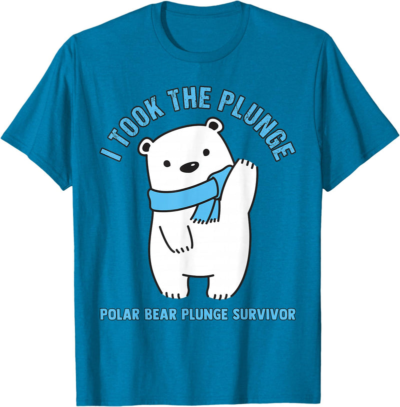 Polar Bear Plunge Survivor Polar Plunge Polar Bear I Took The Plunge Survivor T-Shirt - Sapphire Blue