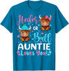 Reveal Party Highland Cow Bull or Heifer Auntie Loves You Highland Cow Lover T-Shirt - Sapphire Blue