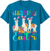 Happy Easter Three Llama Wearing Bunny Ear Happy Easter Llama Lover Three Llama Wearing Bunny Ear T-Shirt - Sapphire Blue