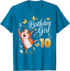 Giraffe Birthday Party by LazyPanda Guinea Pig Birthday Girl 10th Birthday Party 10 Year Old T-Shirt - Sapphire Blue