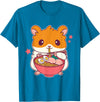 Cute Hamster Eating Ramen Hamster Lovers T-Shirt - Sapphire Blue