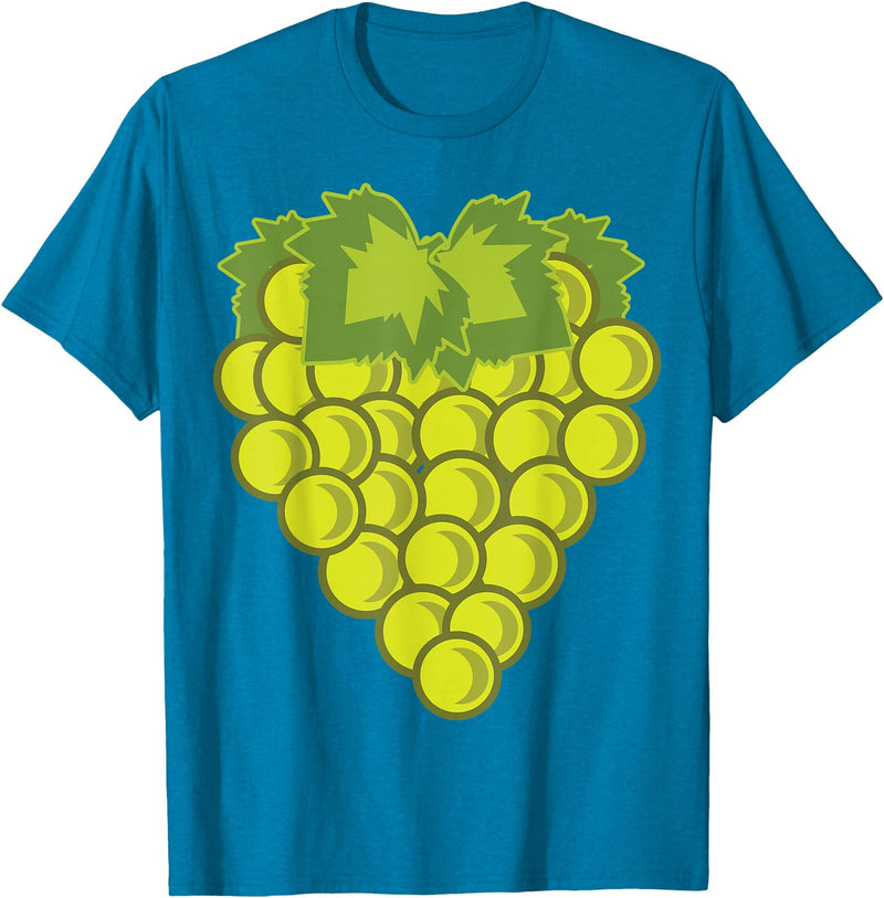 JonFriday Halloween Easy Fruit Group Costumes Green Grape Fruit Easy Lazy DIY Halloween Costume T-Shirt - Sapphire Blue
