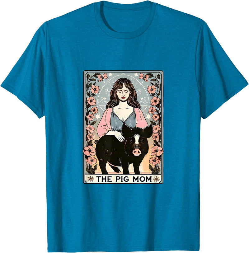 Board, Barrel and Home Pig mom mini pig potbelly pig tarot farm T-Shirt - Sapphire Blue