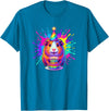 Cute Birthday Guinea Pig Rainbow Cake Party Hat Happy Birthday Guinea Pig Rainbow Cake Party Hat T-Shirt - Sapphire Blue