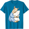 Funny Sleepy Llama Animal Lovers Pajama Llama Sleeping in Cute Pajamas Sleep T-Shirt - Sapphire Blue