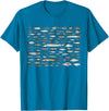 100 Types Of Fish Species Tee 100 Types of Freshwater Fish Species Fishing T-Shirt - Sapphire Blue