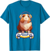 Guinea pig Video Game cavy Gift Guinea pig Gamers Funny guinea pig and Video Gamer Lover fluffy cavy Gamers T-Shirt - Sapphire Blue