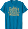 THE LION AND THE UNICORN OF THE UNITED KINGDOM UNITED KINGDOM UK COAT OF ARMS LION AND UNICORN SYMBOL T-Shirt - Sapphire Blue