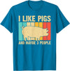 Cool Pig Gifts Farmer Pigs Accessories & Stuff Funny Pig For Men Women Farm Animal Swine Vintage Pig Lovers T-Shirt - Sapphire Blue
