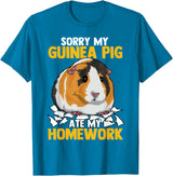Sorry My Guinea Pig Ate My Homework Funny Pet Rodent Hamster T-Shirt - Sapphire Blue