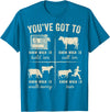 Cow You've Got To Know When to Shirt Retro You've Got to Know When to Hold'em Funny Cow Lover T-Shirt - Sapphire Blue
