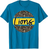 Lions School Spirit Leopard Print Yellow T-Shirt - Sapphire Blue