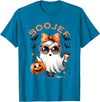 Spooky Halloween Ghost Reading Books Women Girl T Boo JEE Ghost with Coffee Coquette Bow Halloween Women Girl T-Shirt -