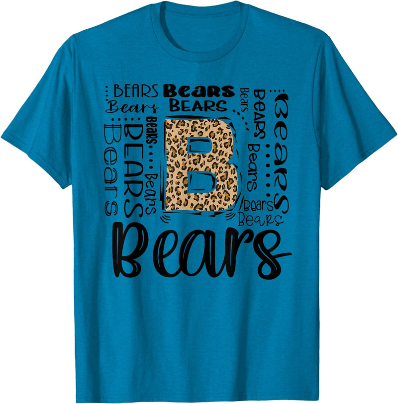 School & Teacher Apparel Teeready - Back To School Bears School Sports Fan Team Spirit Vintage T-Shirt - Sapphire Blue