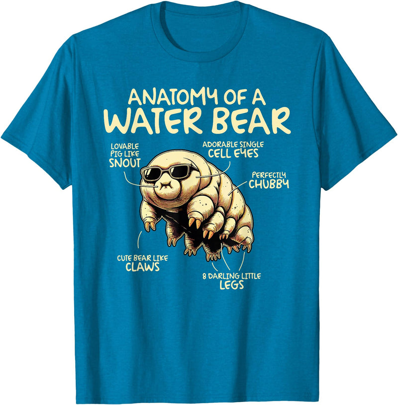 Tardigrade Water Bear Co Anatomy Of A Water Bear Funny Tardigrade T-Shirt - Sapphire Blue