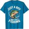 Boy Fishing Fisher Angler Kid Just A Boy Who Loves Fishing T-Shirt - Sapphire Blue