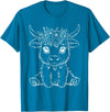 Highland Cow Lover Gifts Apparel and More Cute Highland Cow Flowers Floral Cowboy Farm Country T-Shirt - Sapphire Blue