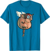 Logic Streetwear Flying Pig Funny Hand Drawn and Painted Art T-Shirt - Sapphire Blue