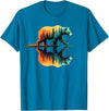 Bear Forest Mountain Wildlife Trees Nature Forest Mountains Trees Wildlife Bear T-Shirt - Sapphire Blue