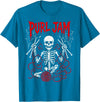 Bone Knitting Co. Purl Jam Skeleton Knitting Craft Lover Funny Design T-Shirt - Sapphire Blue