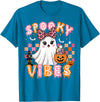 Cute Boo Leopard Halloween Costumes Spooky Vibes Cute Boo Ghost Halloween Costumes Girls T-Shirt - Sapphire Blue