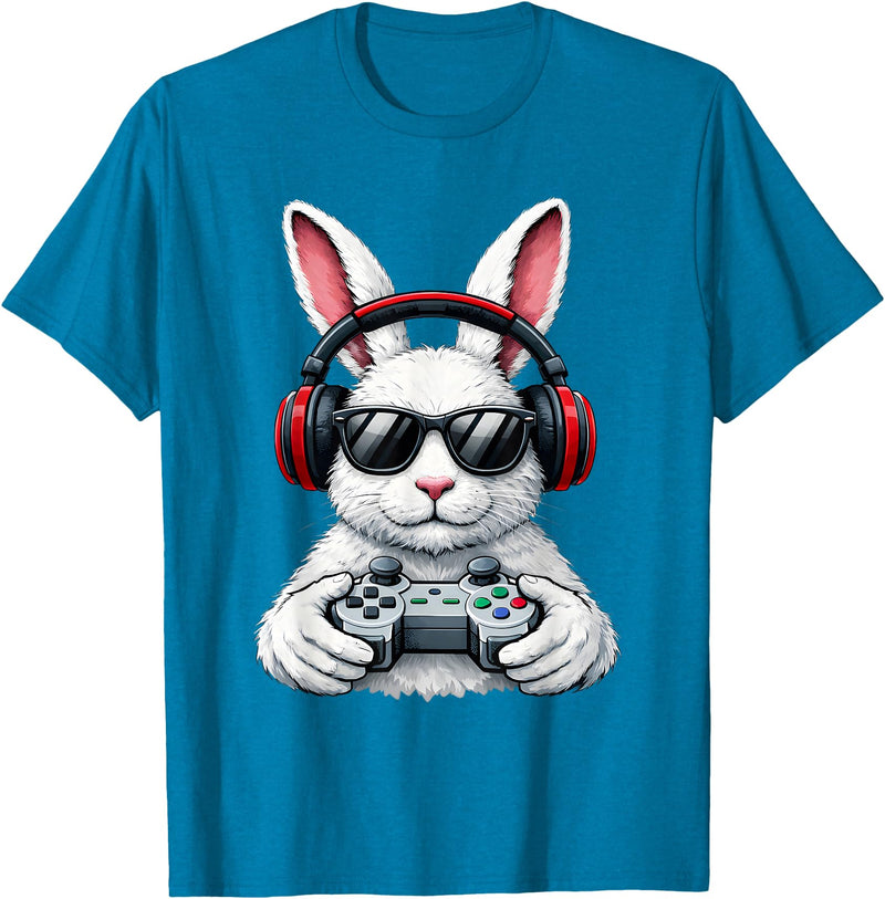 Funny Gaming Game Rabbit Easter Men Boy Toddler Kid T-Shirt in Sapphire Blue