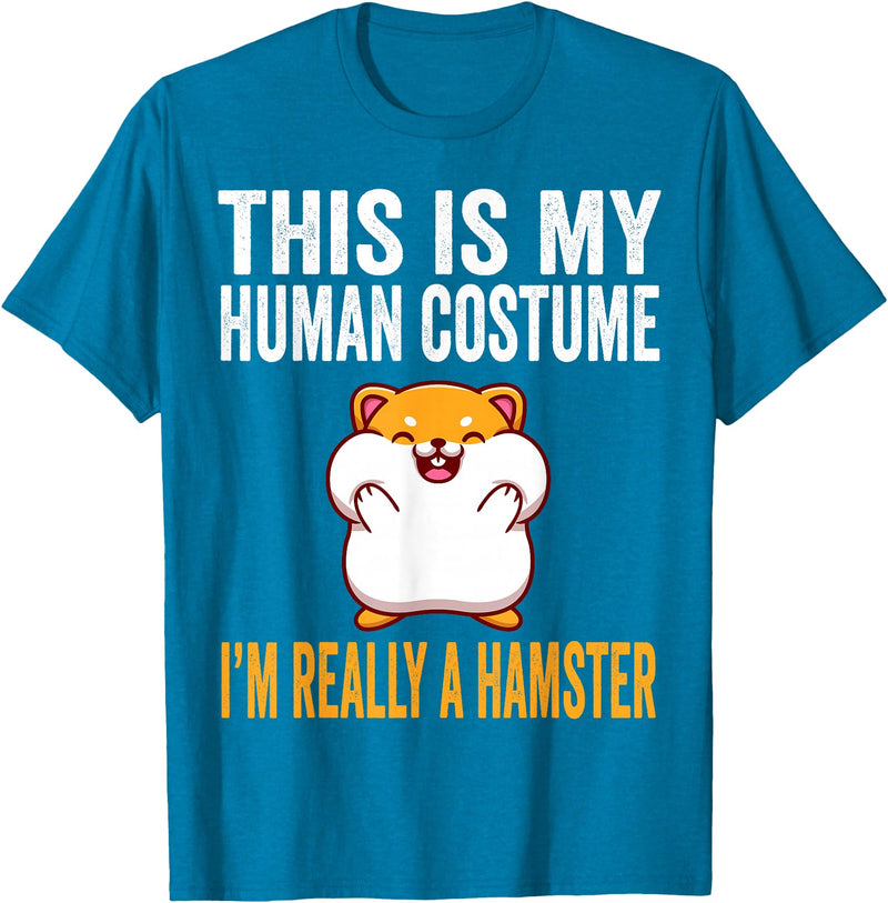 This is My Human Costume I'm Really A Hamster Halloween Kids T-Shirt - Sapphire Blue
