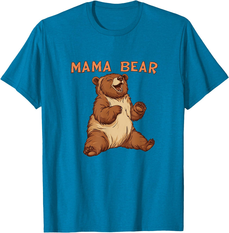 Happy Mama Bear Cool Vibes with Mama Bear Costume T-Shirt - Sapphire Blue
