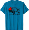 Buffalo Beanie Buffalo Wearing a Beanie Stocking Hat T-Shirt T-Shirt - Sapphire Blue