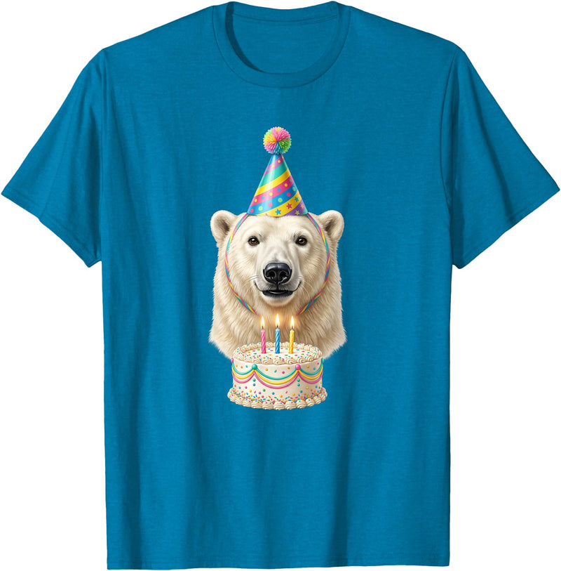 Birthday Party Polar Bear Polar Bear Birthday T-Shirt - Sapphire Blue