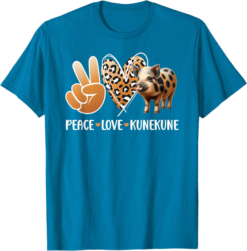 Cute Kunekune Pig Lover Kunekune Pig Boy Peace Love Kunekune Pig Lover Kunekune Pig Girl T-Shirt - Sapphire Blue