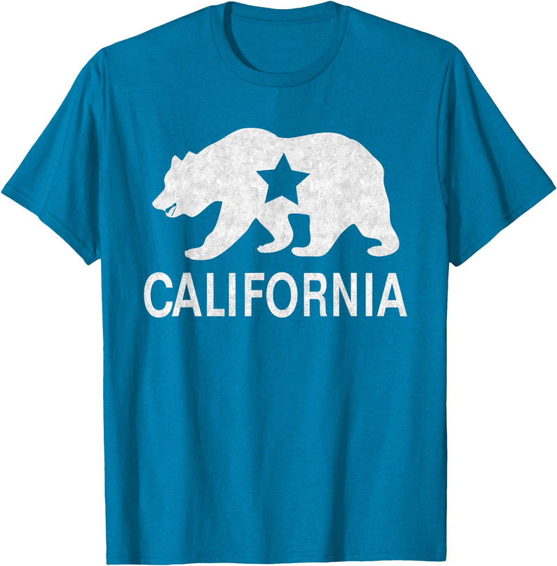 California Bear Souvenirs California State Flag Republic Of California T-Shirt - Sapphire Blue