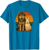 Wolf Rabbit Retro Animal Friends T-Shirt in Sapphire Blue