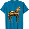 Gold Animal Design Horse Gold T-Shirt - Sapphire Blue