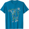 Cow Christmas Light Tree Cow Xmas Snow Lover T-Shirt - Sapphire Blue